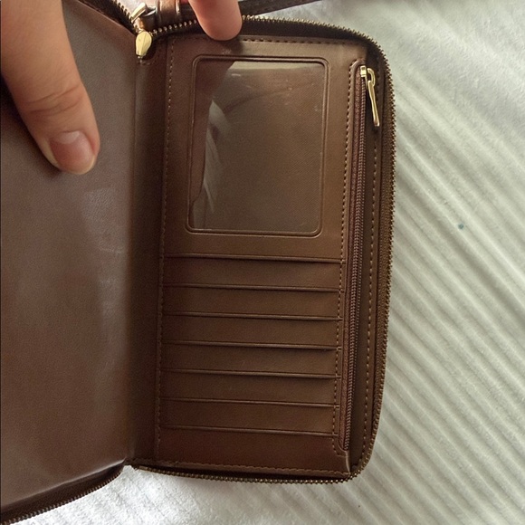 Coach Brown Signature Canvas Zip Wristlet - Picture 6 of 12